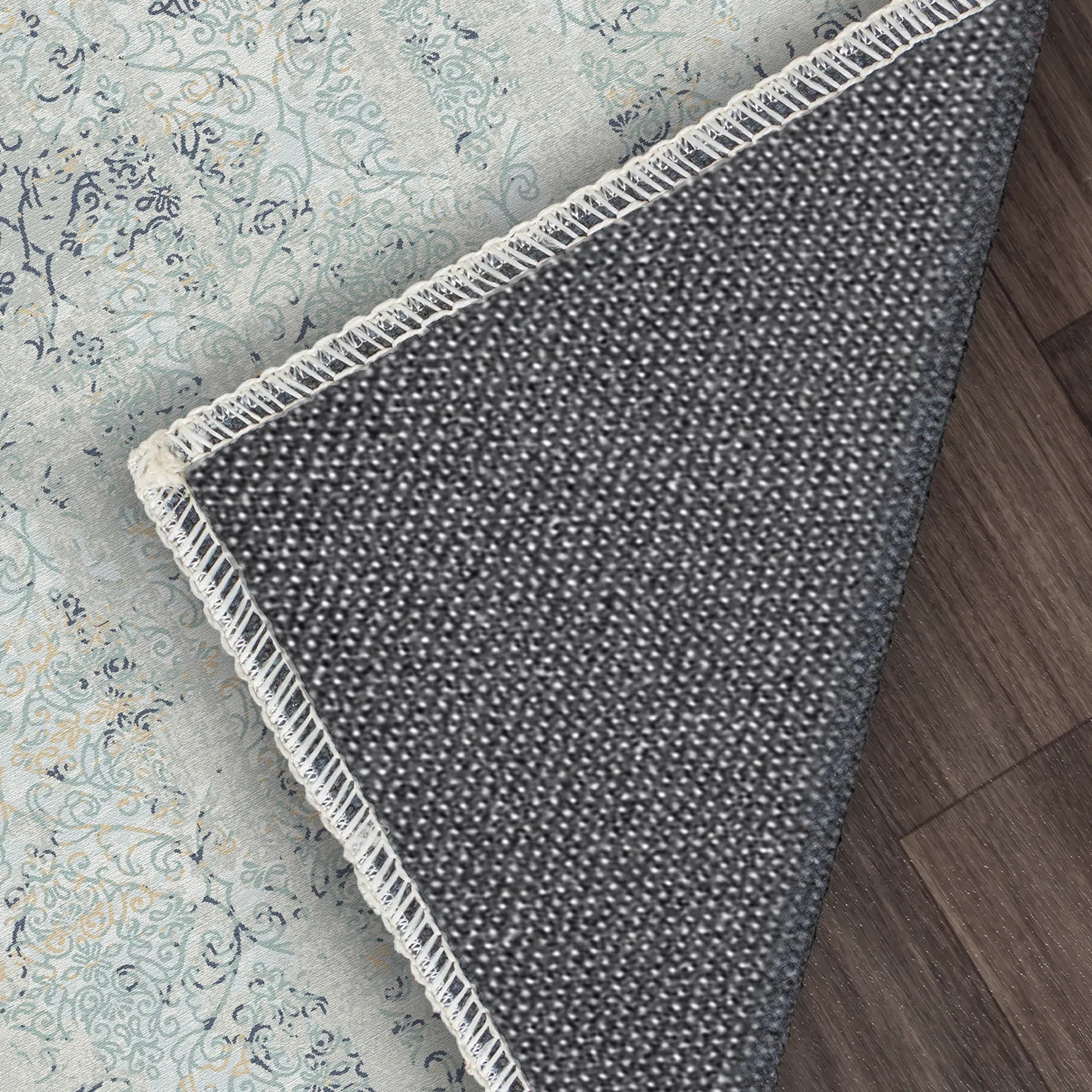 Aqueous Column Washable Blue Rug