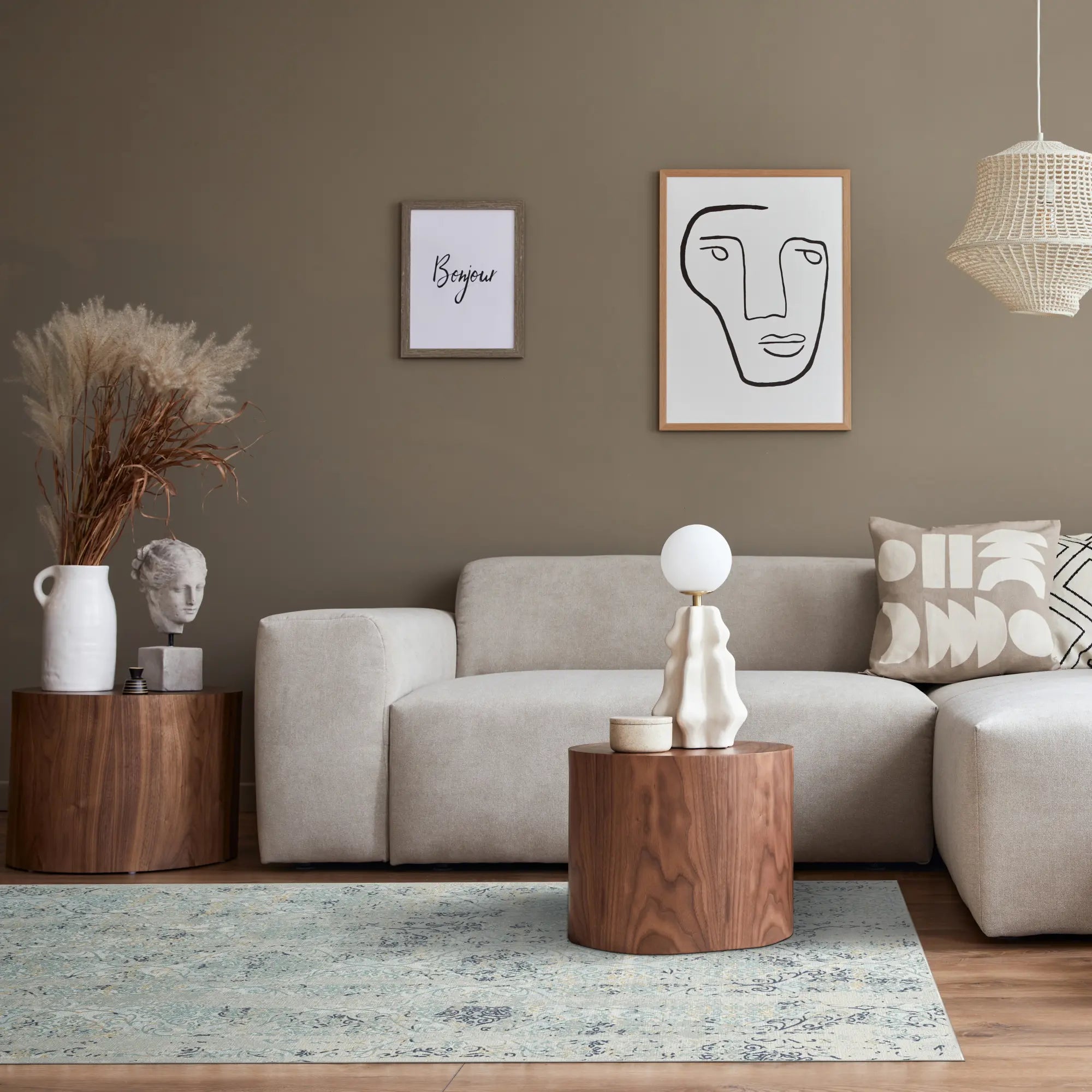 Aqueous Column Washable Blue Rug