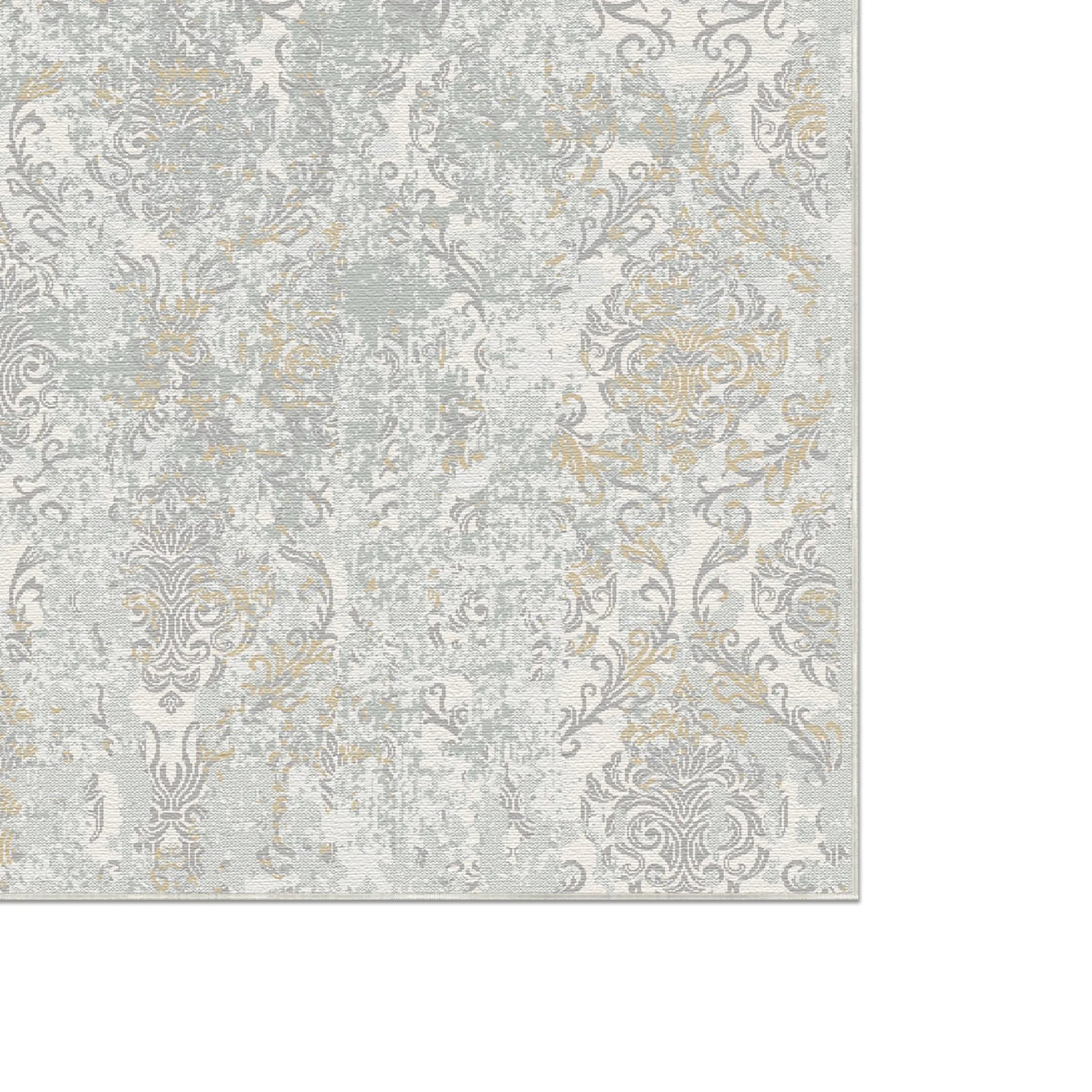 Light Gray Pattern Rug Silvered Column Washable Light Gray Rug – Bella Rugs