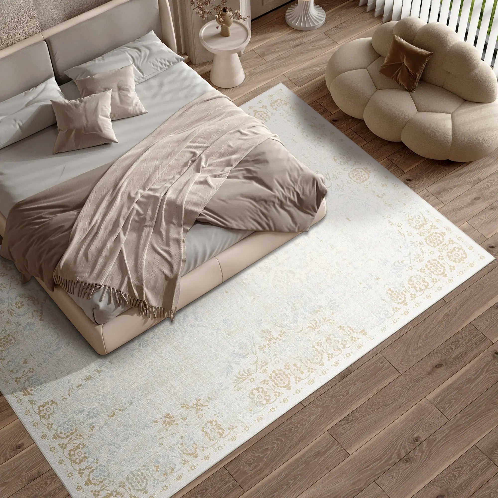 Gilded Grove Distressed Beige Rug