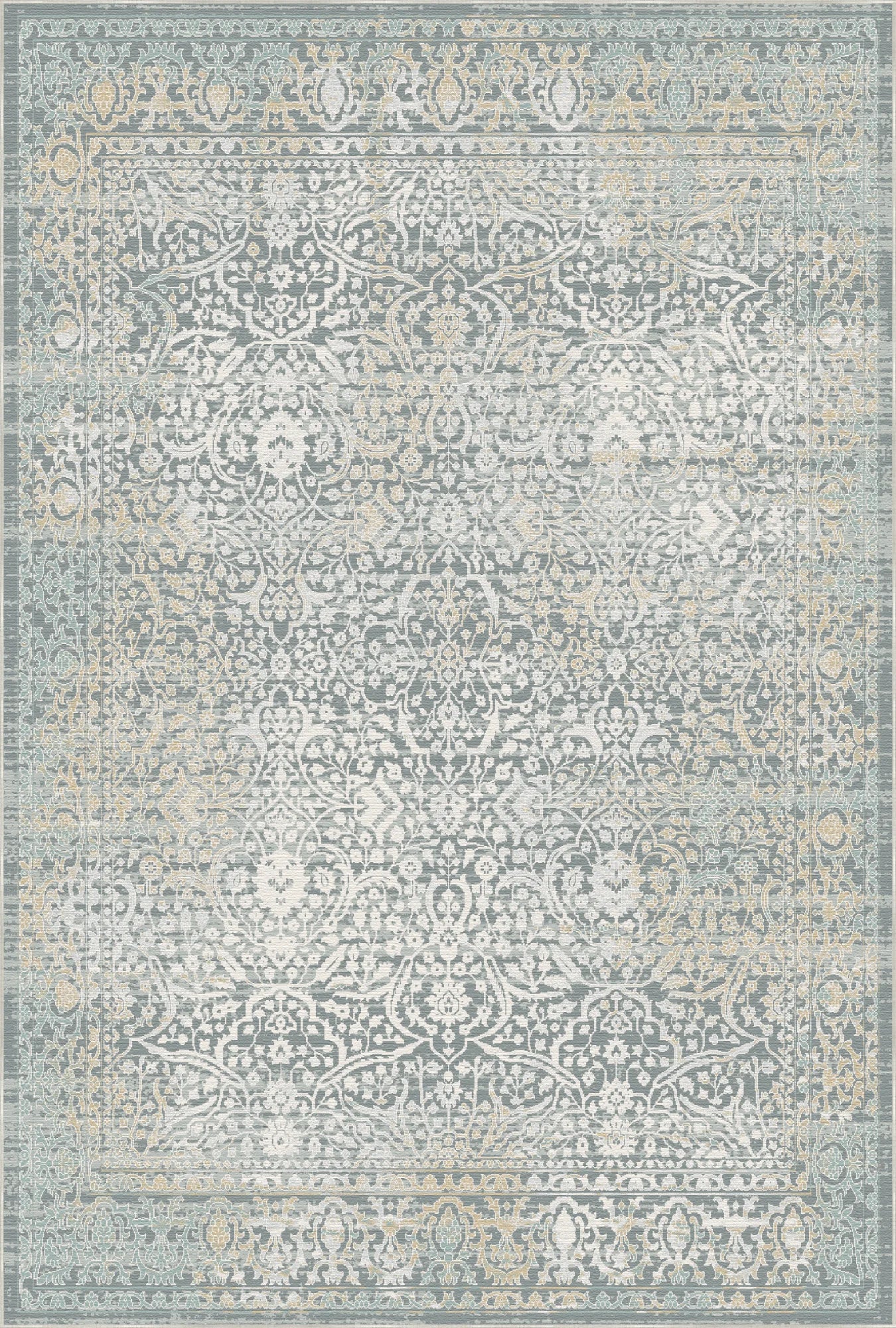 Elysian Manor Distressed Teal Rug