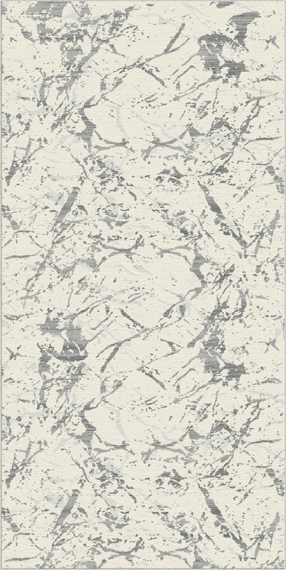 Pewter Frost Washable Gray Marble Rug