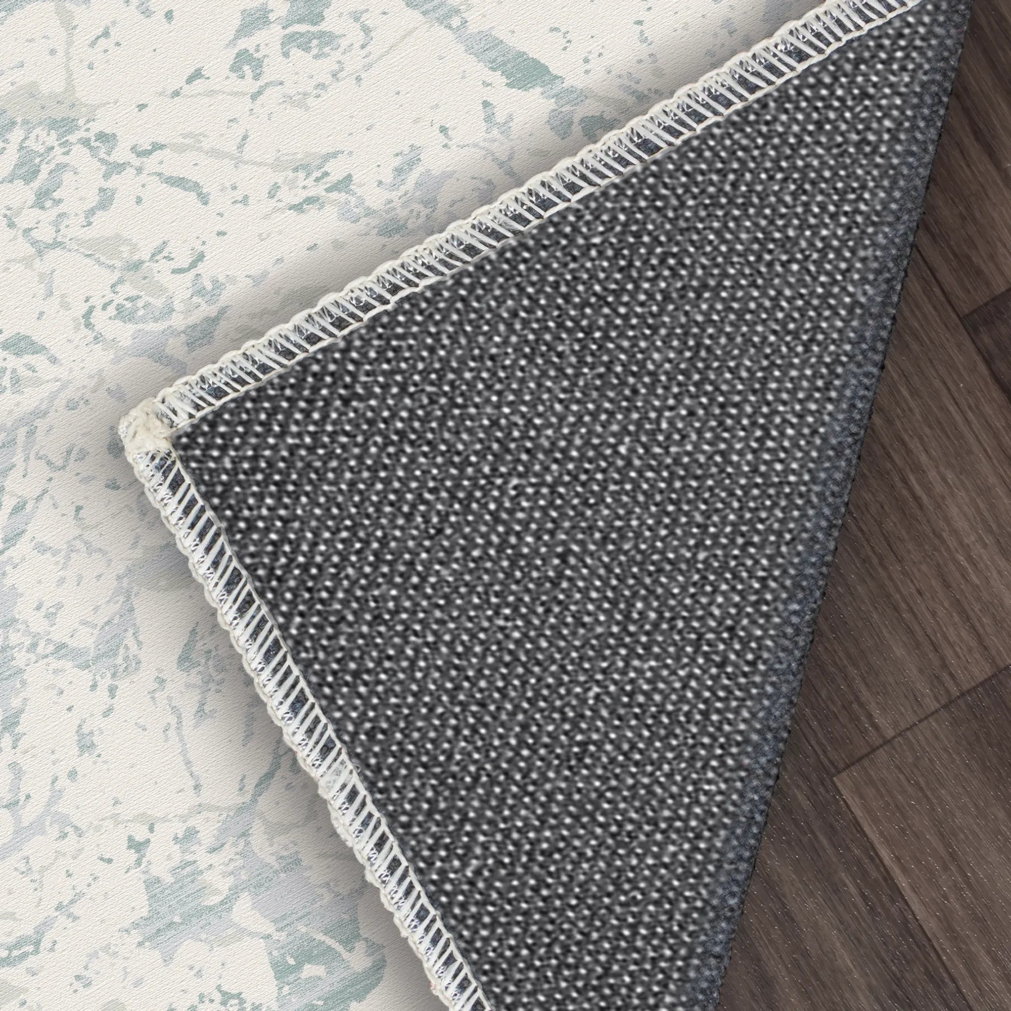 Azure Glaze Washable Marble Rug