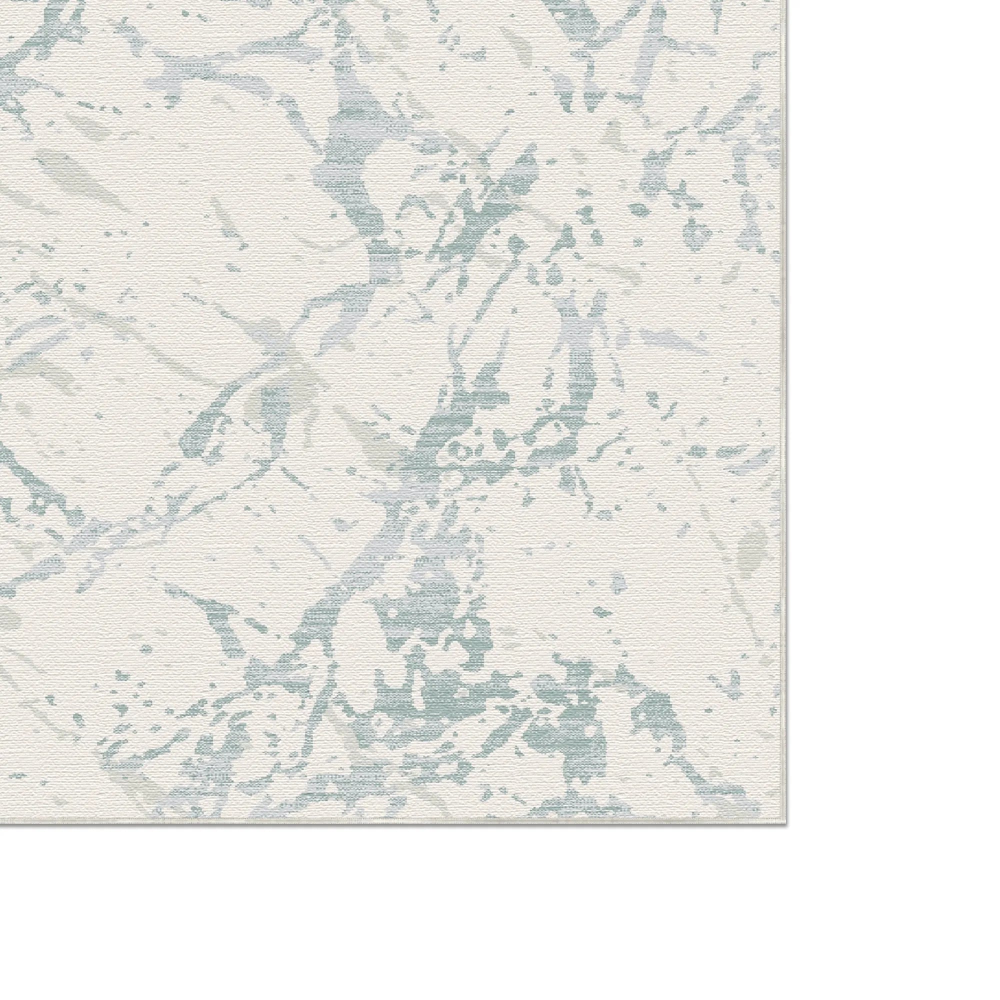 Azure Glaze Washable Marble Rug