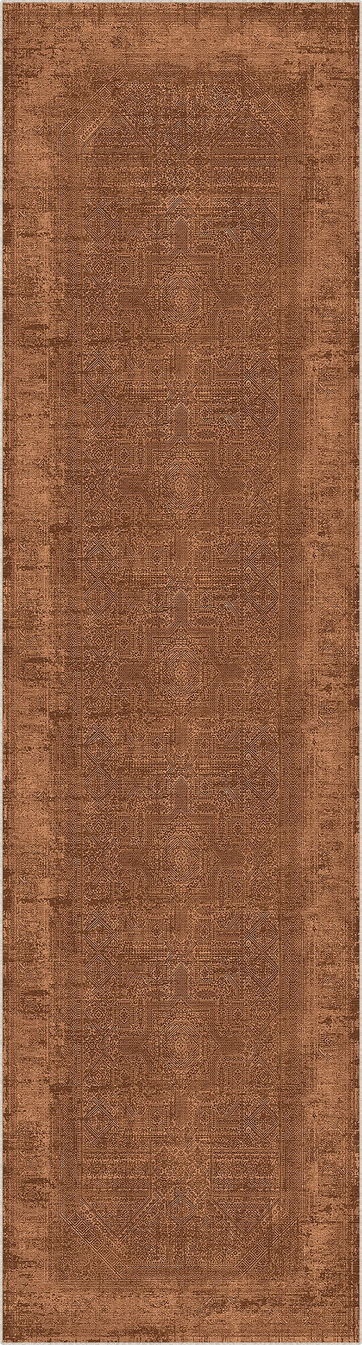 Brown textured runner rug
