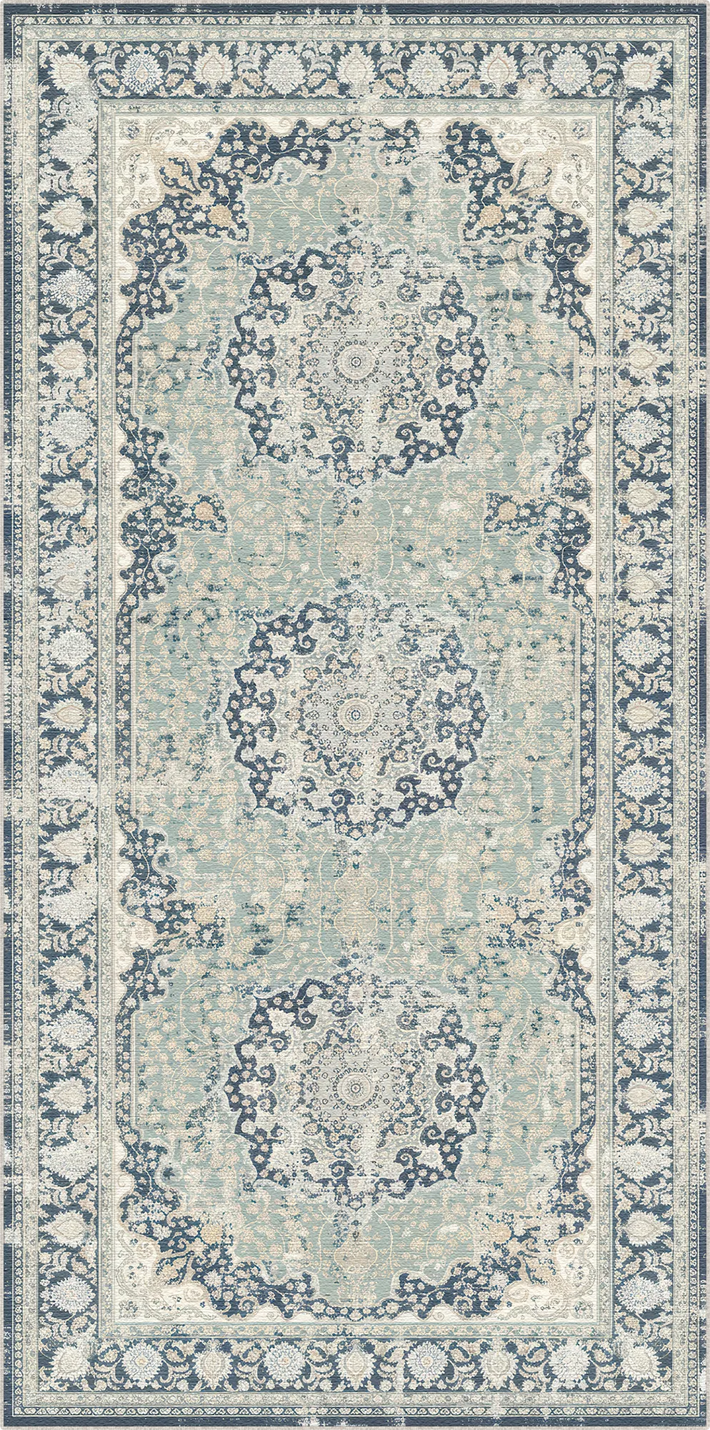 Vintage Navy Sage Rug