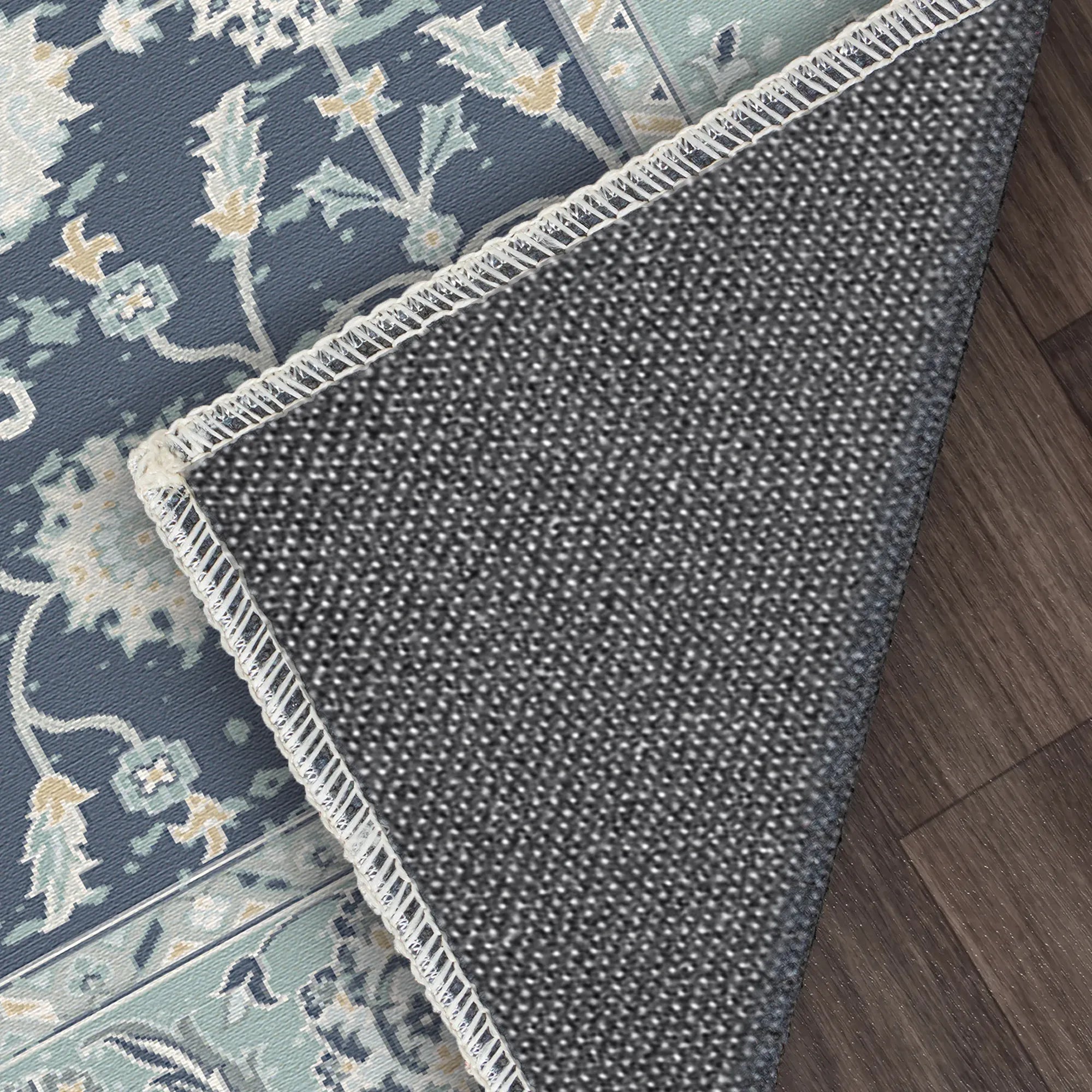Veda Sage Navy Blue Rug