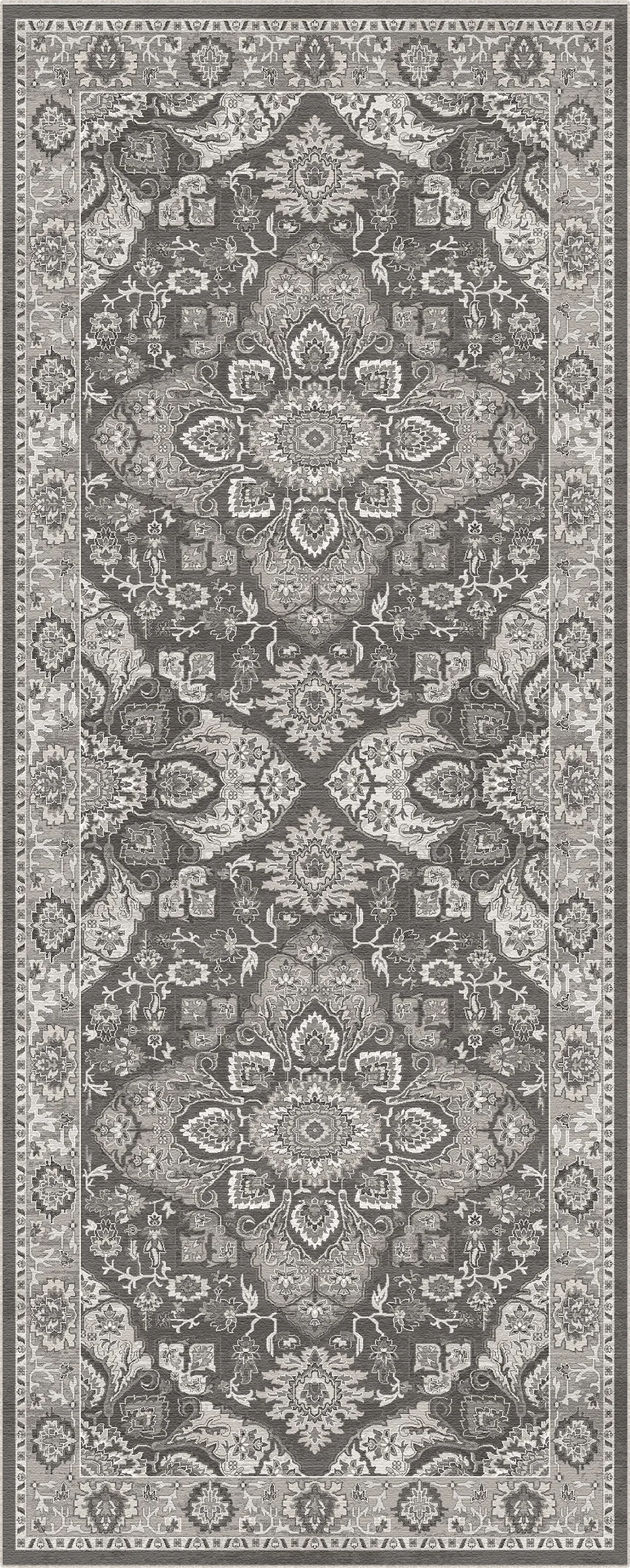 Regency Ornate Medallion Charcoal Rug