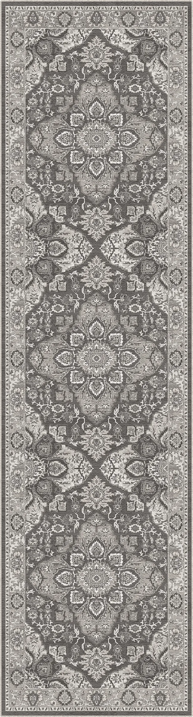Regency Ornate Medallion Charcoal Rug
