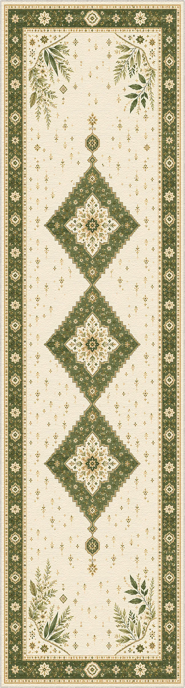 Verdant Botanical Medallion Rug