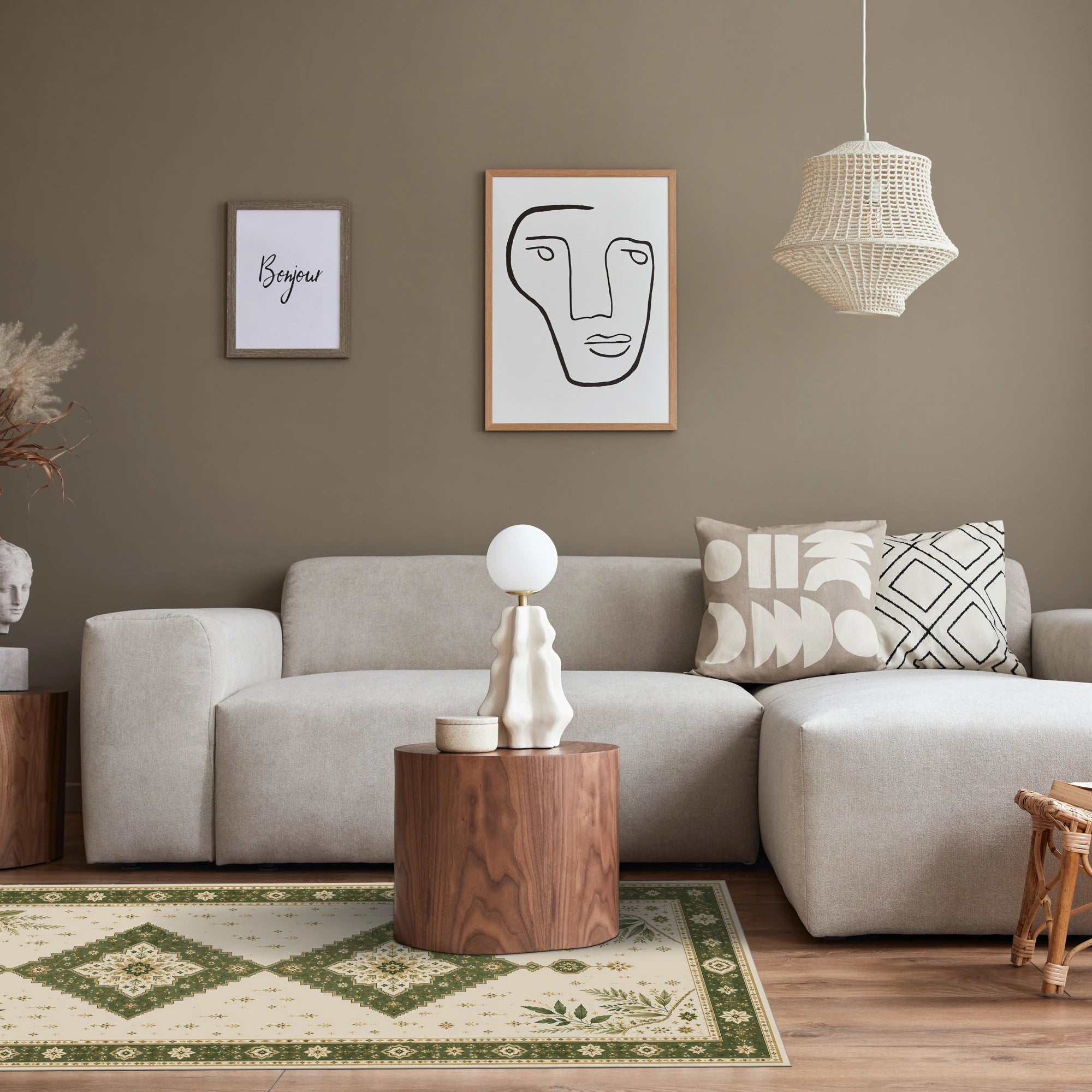 Verdant Botanical Medallion Rug