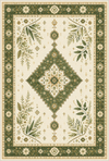 Verdant Botanical Medallion Rug Green