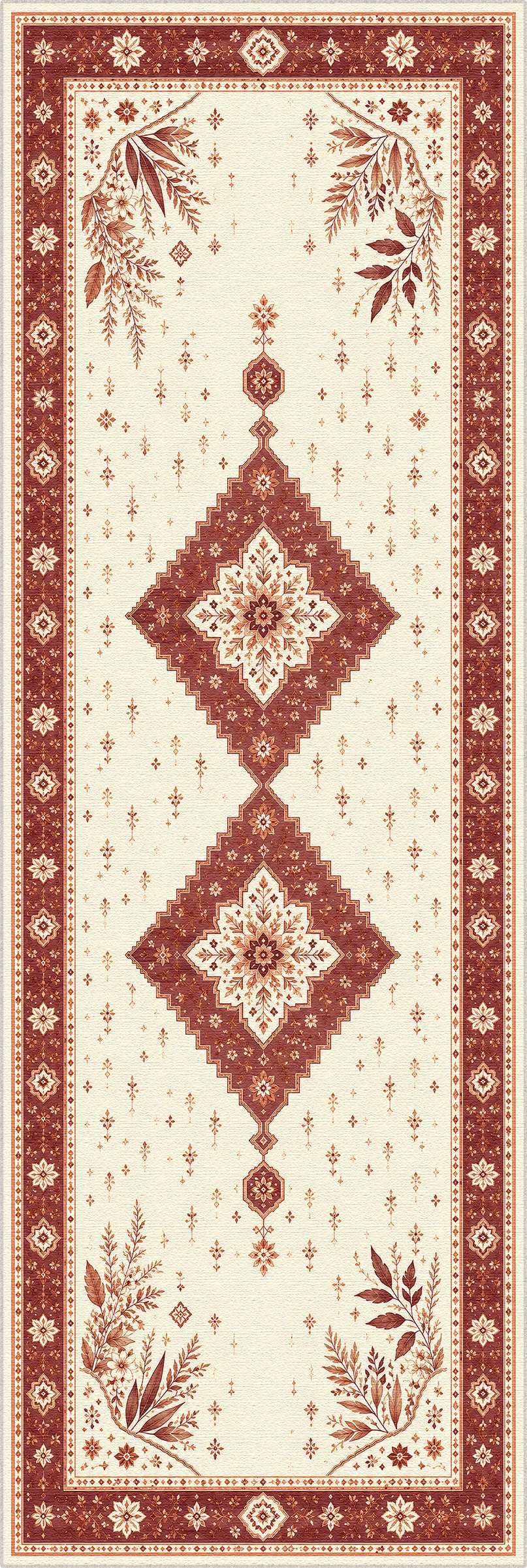 Terracotta Botanical Medallion Rug