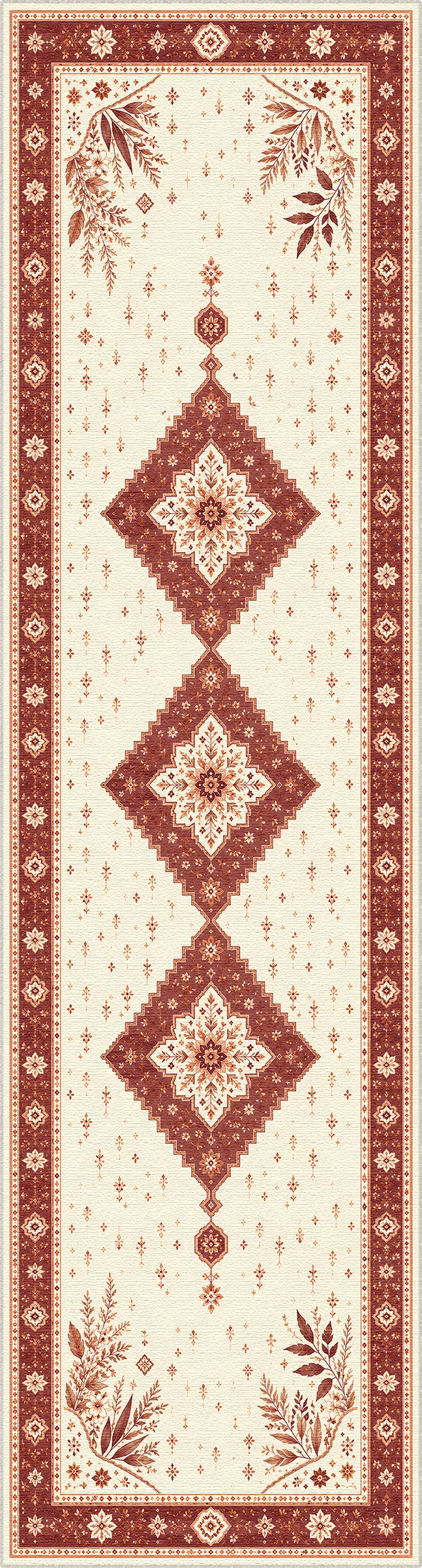 Terracotta Botanical Medallion Rug