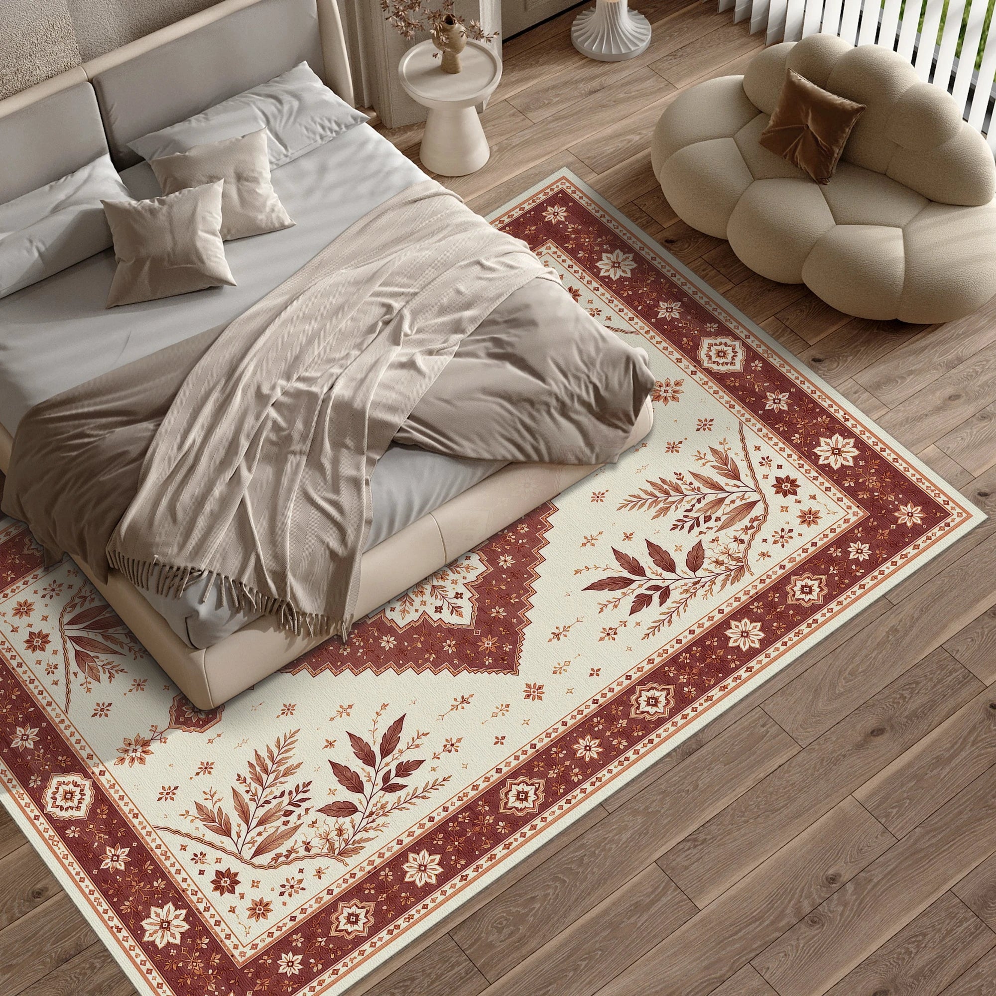 Terracotta Botanical Medallion Rug