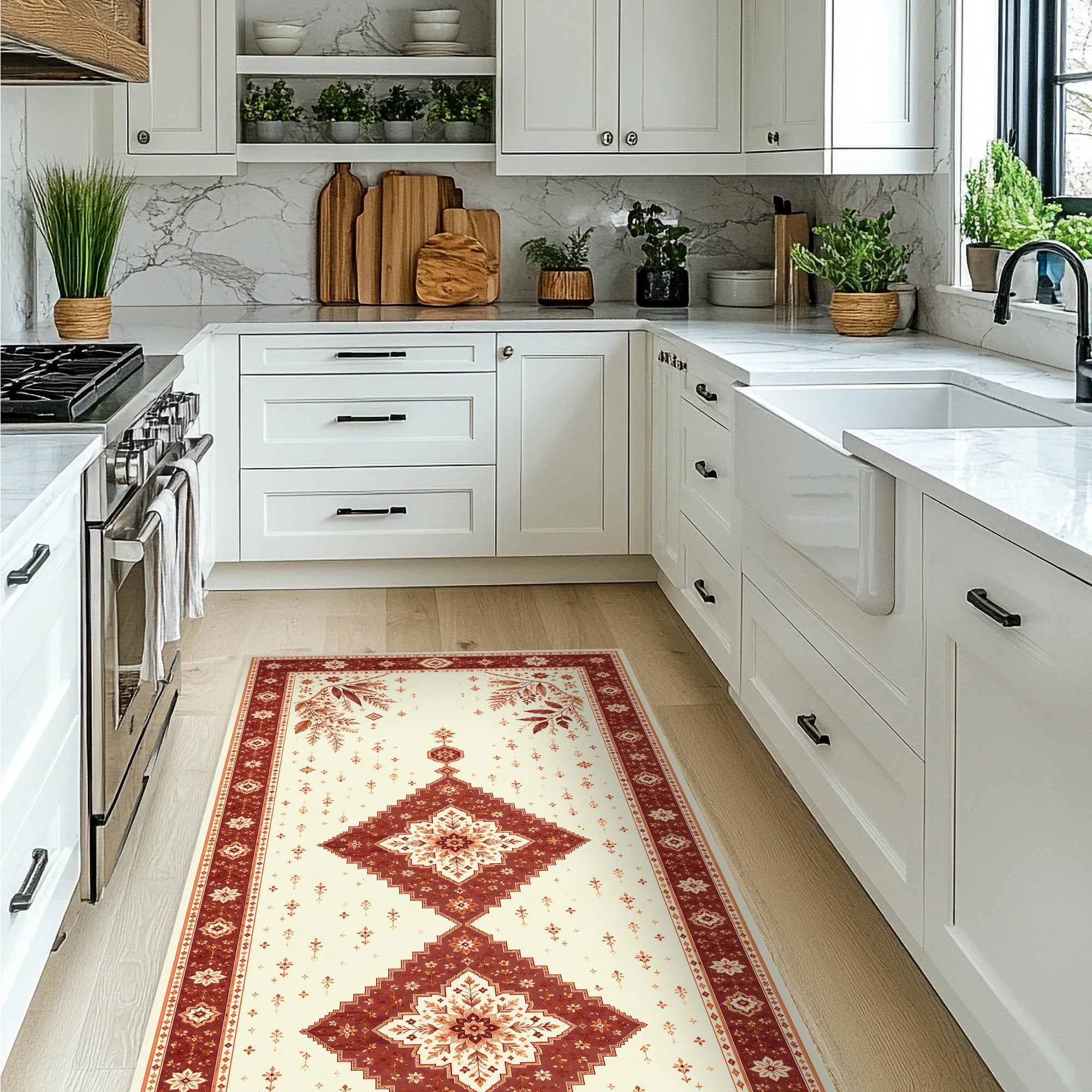 Terracotta Botanical Medallion Rug
