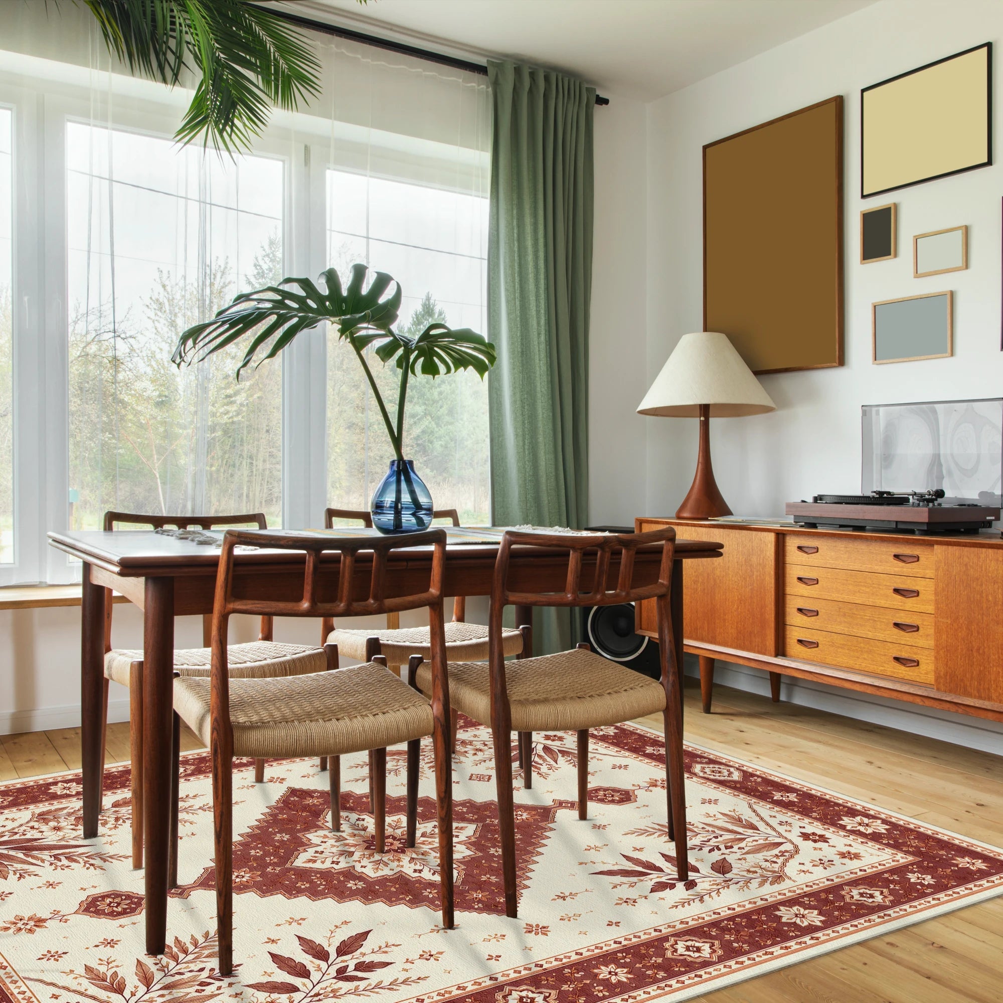 Terracotta Botanical Medallion Rug
