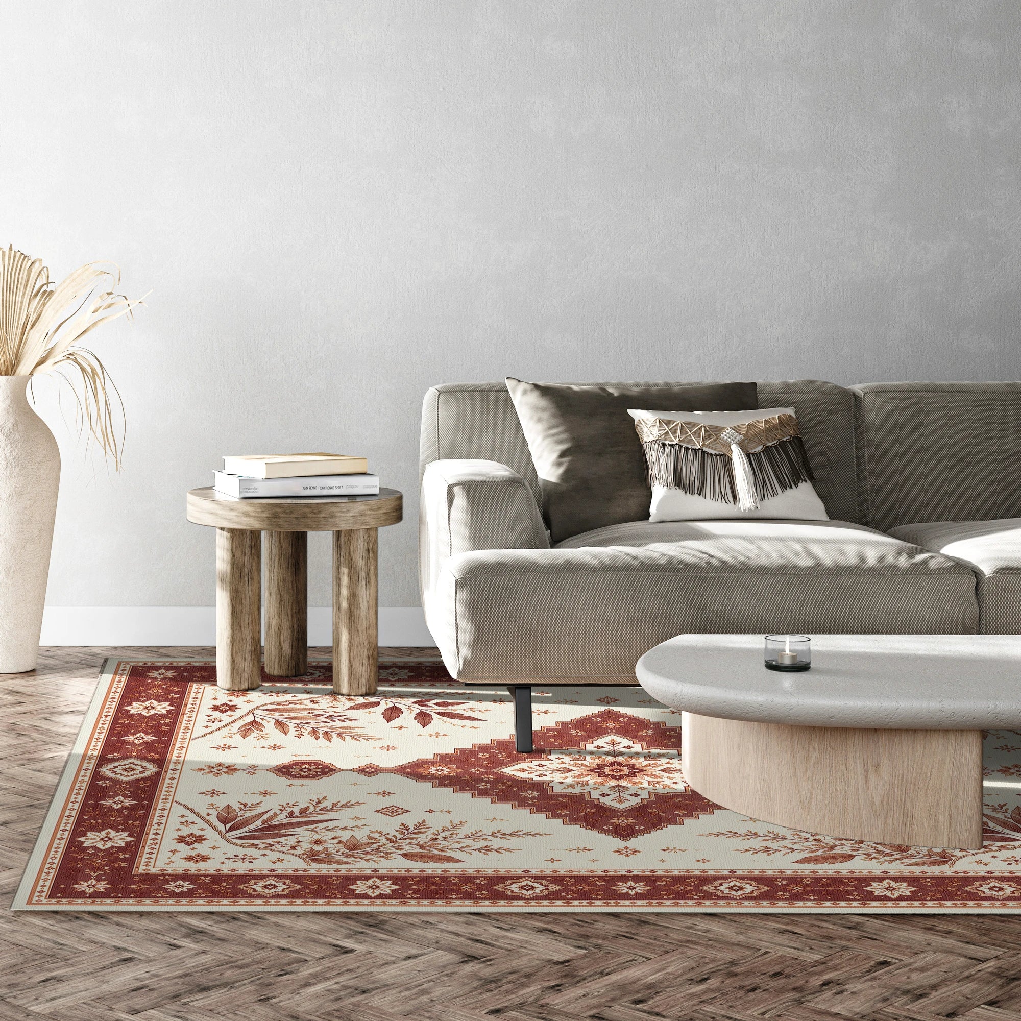 Terracotta Botanical Medallion Rug