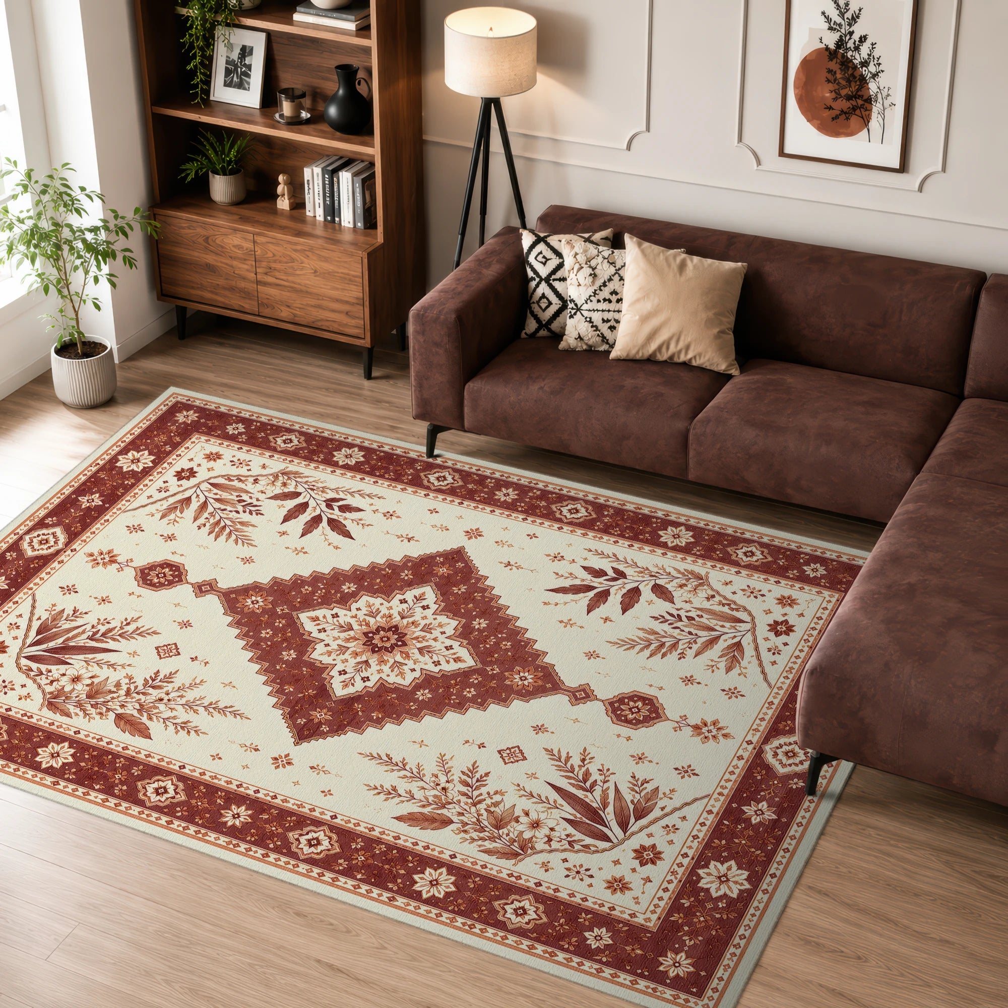 Terracotta Botanical Medallion Rug