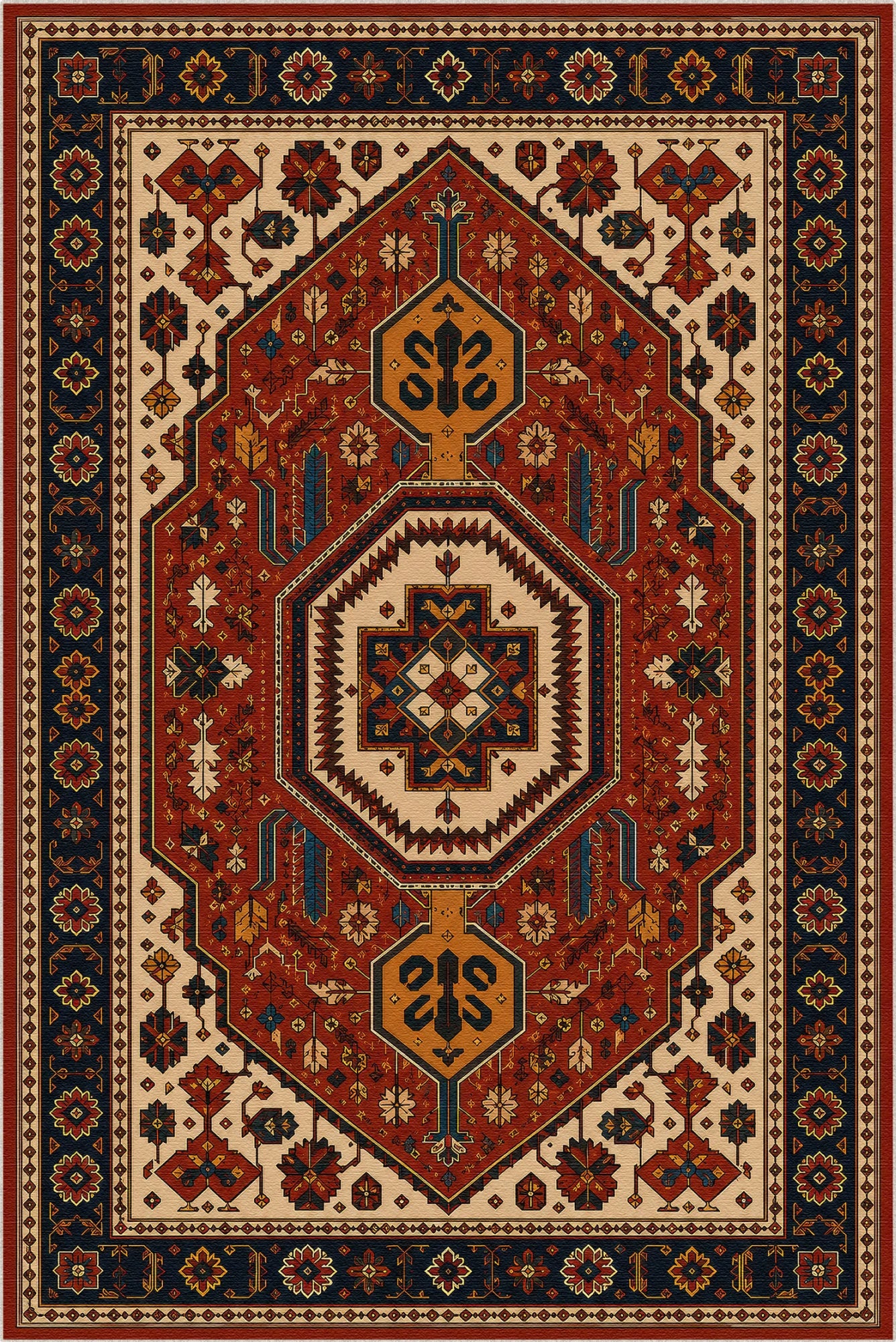Antique Anatolian Medallion | Vintage Retro Rug