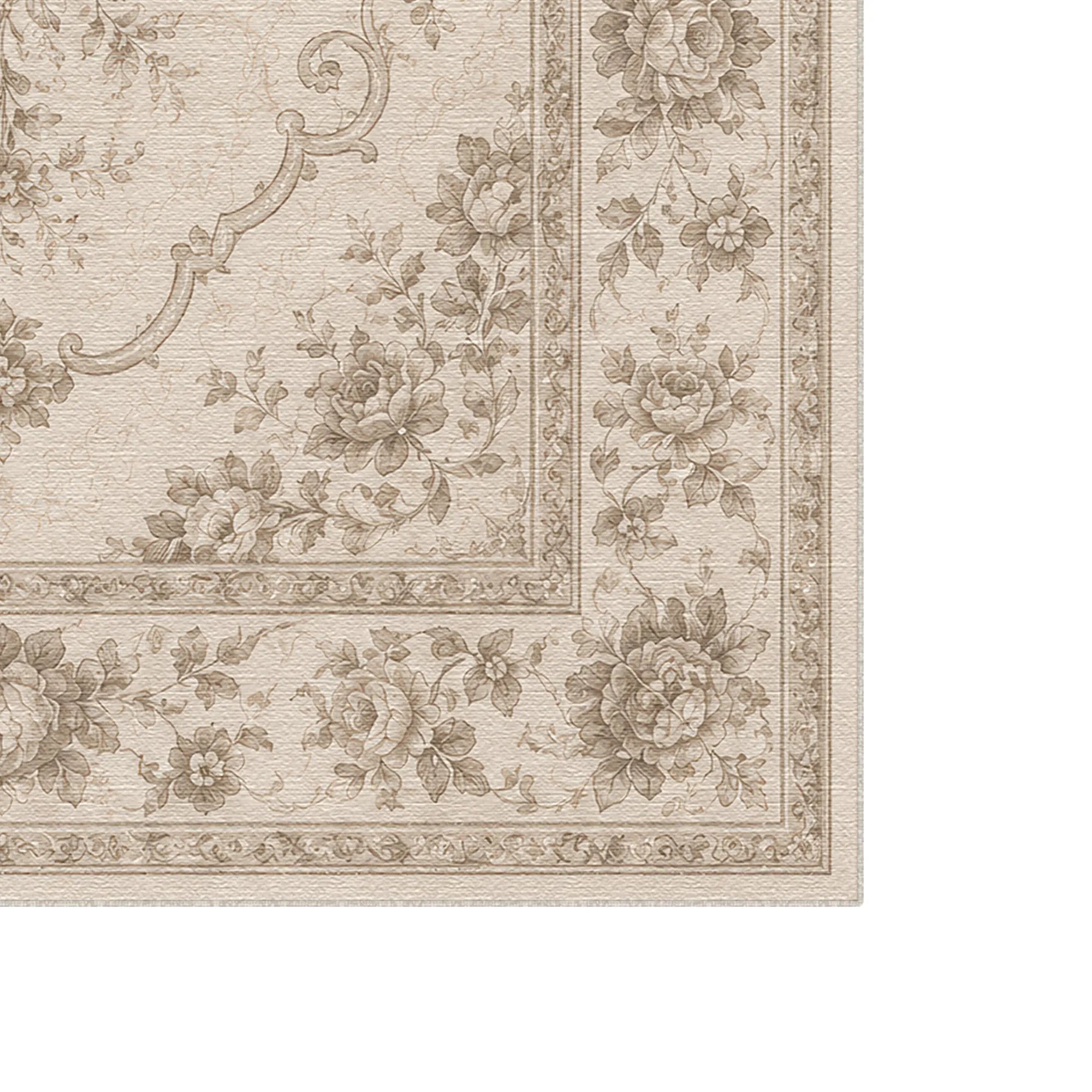 Soft Vintage Floral Medallion Rug