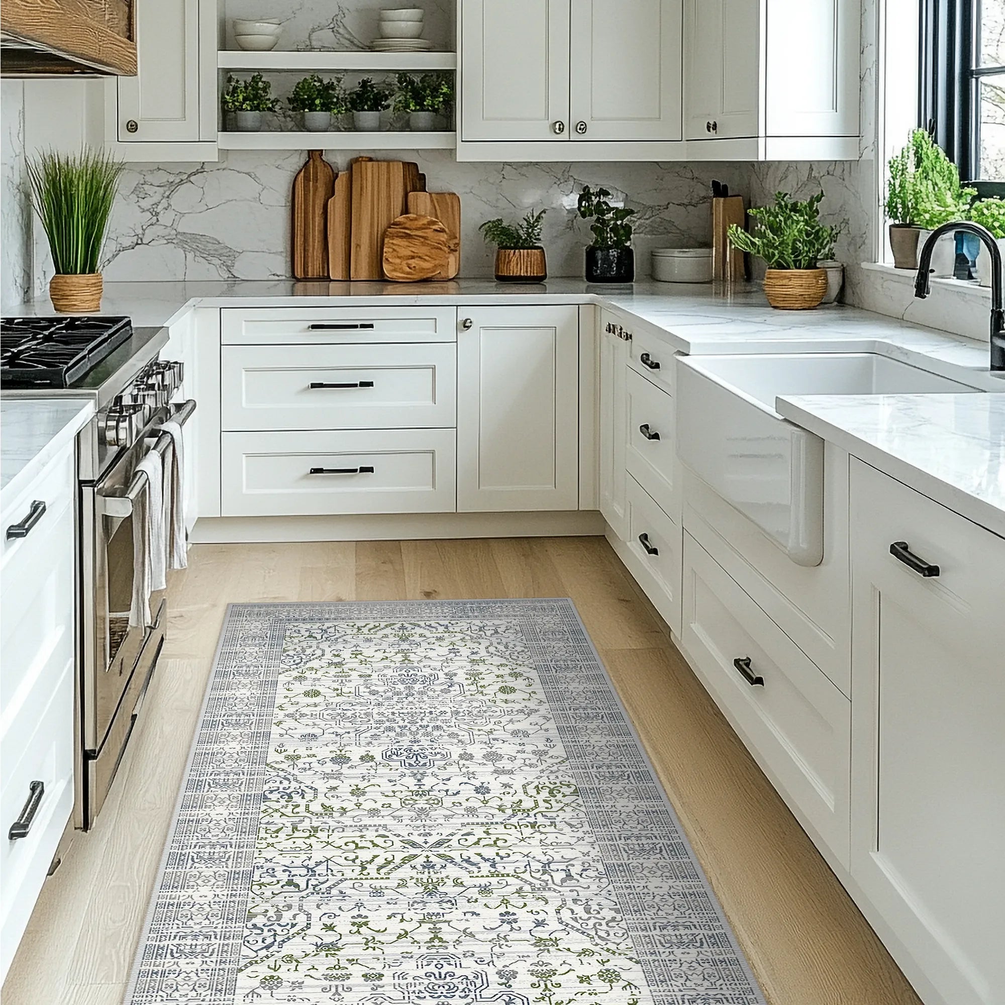 Olympus Garden Floral Washable Rug