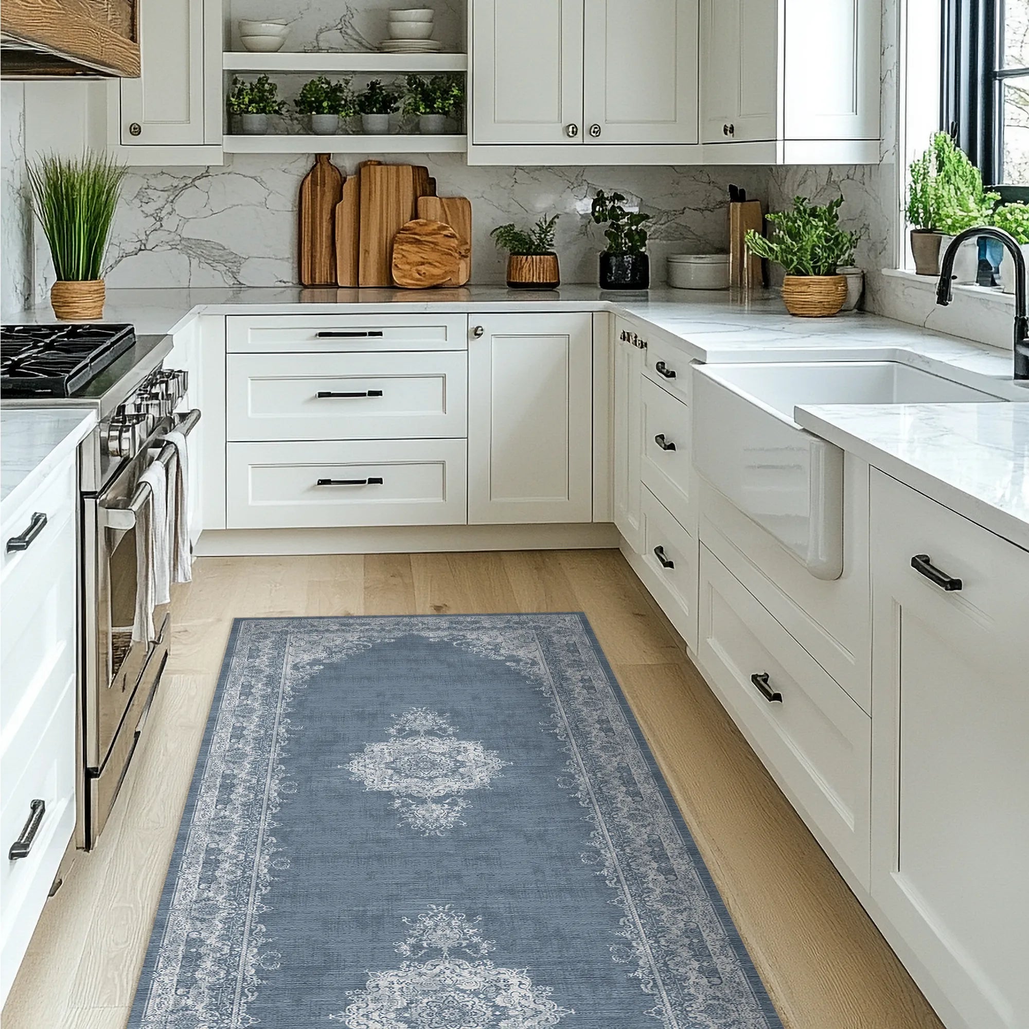Vintage Sage Light Blue Rug