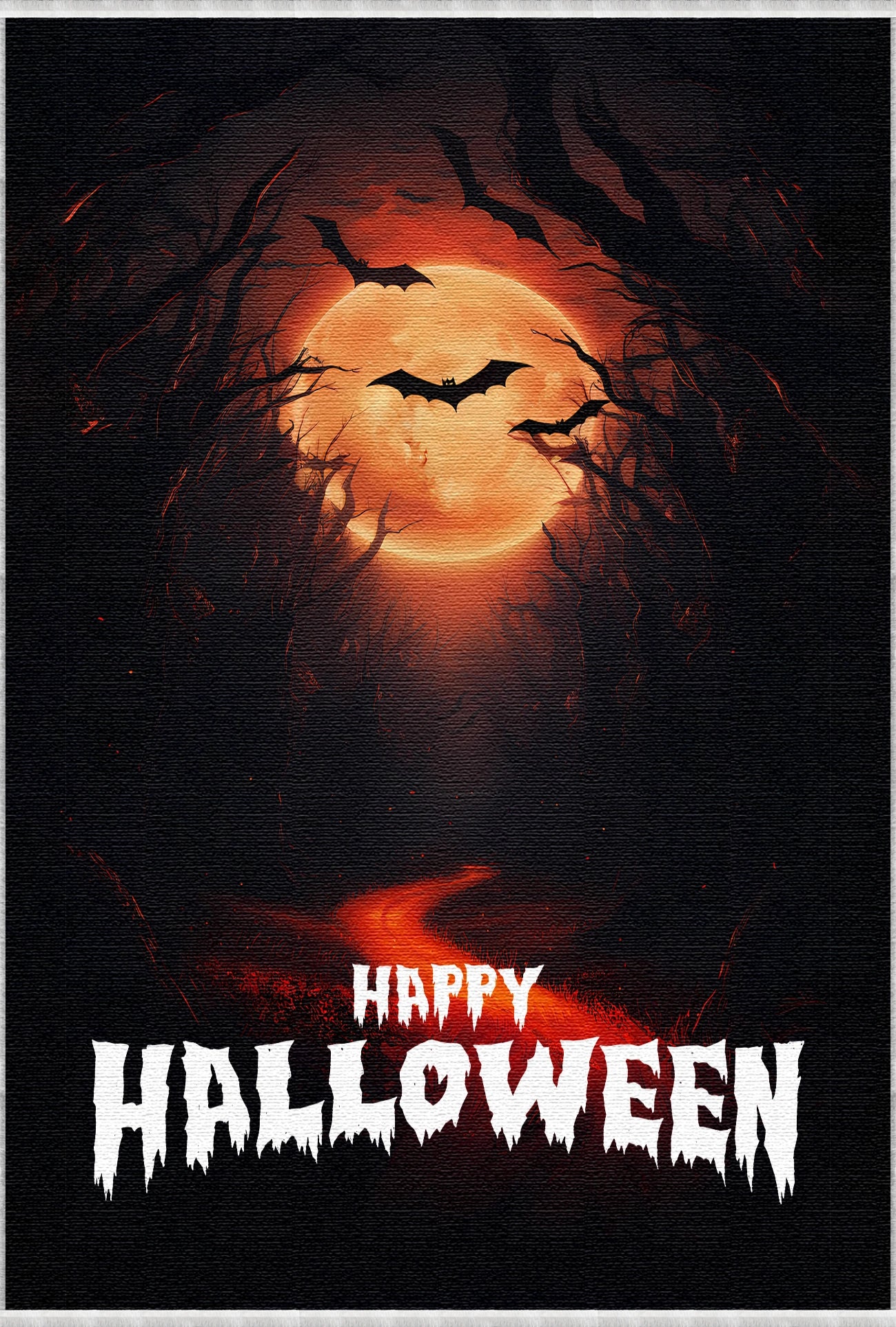 Spooky Moon Halloween Rug