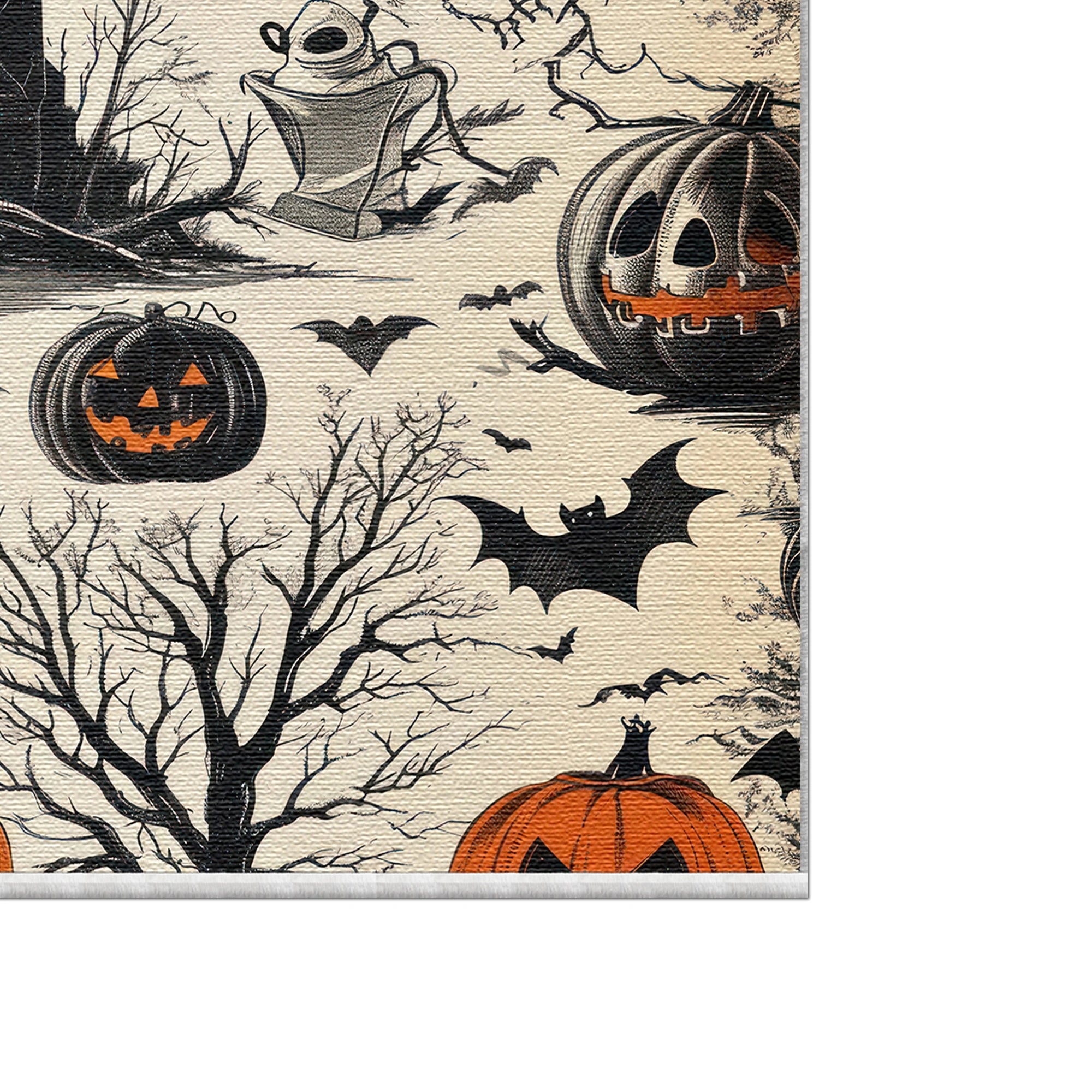Vintage Haunted House Halloween Rug