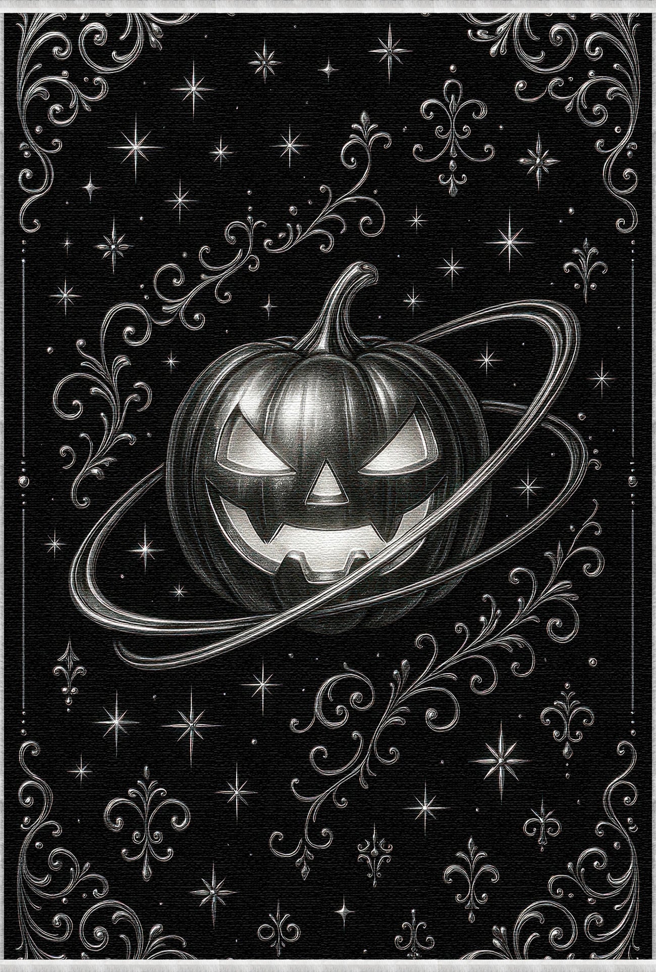 Silver Pumpkin Hallowen Rug