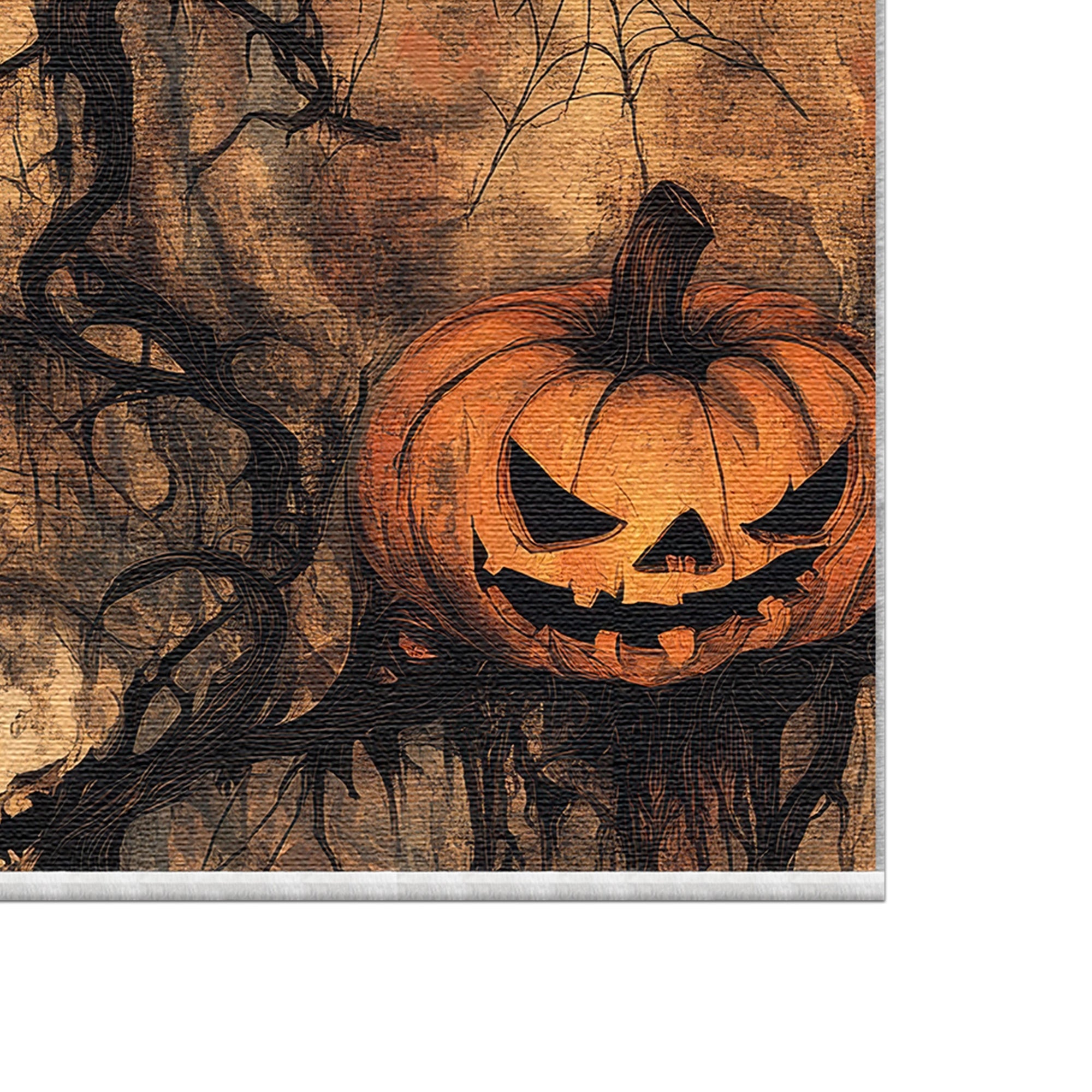 Skull Pumpkin Halloween Rug