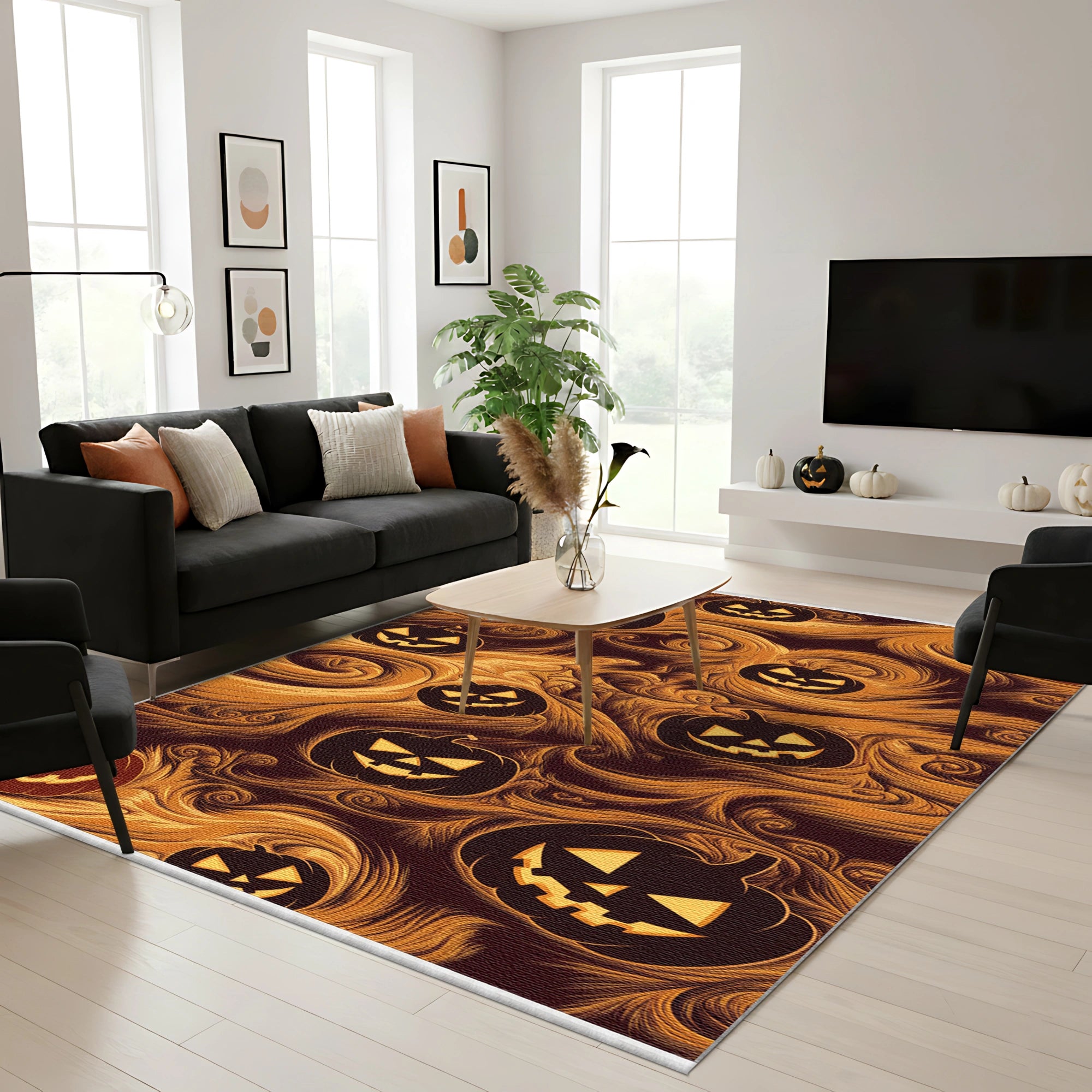 Vortex Glow Pumpkin Rug