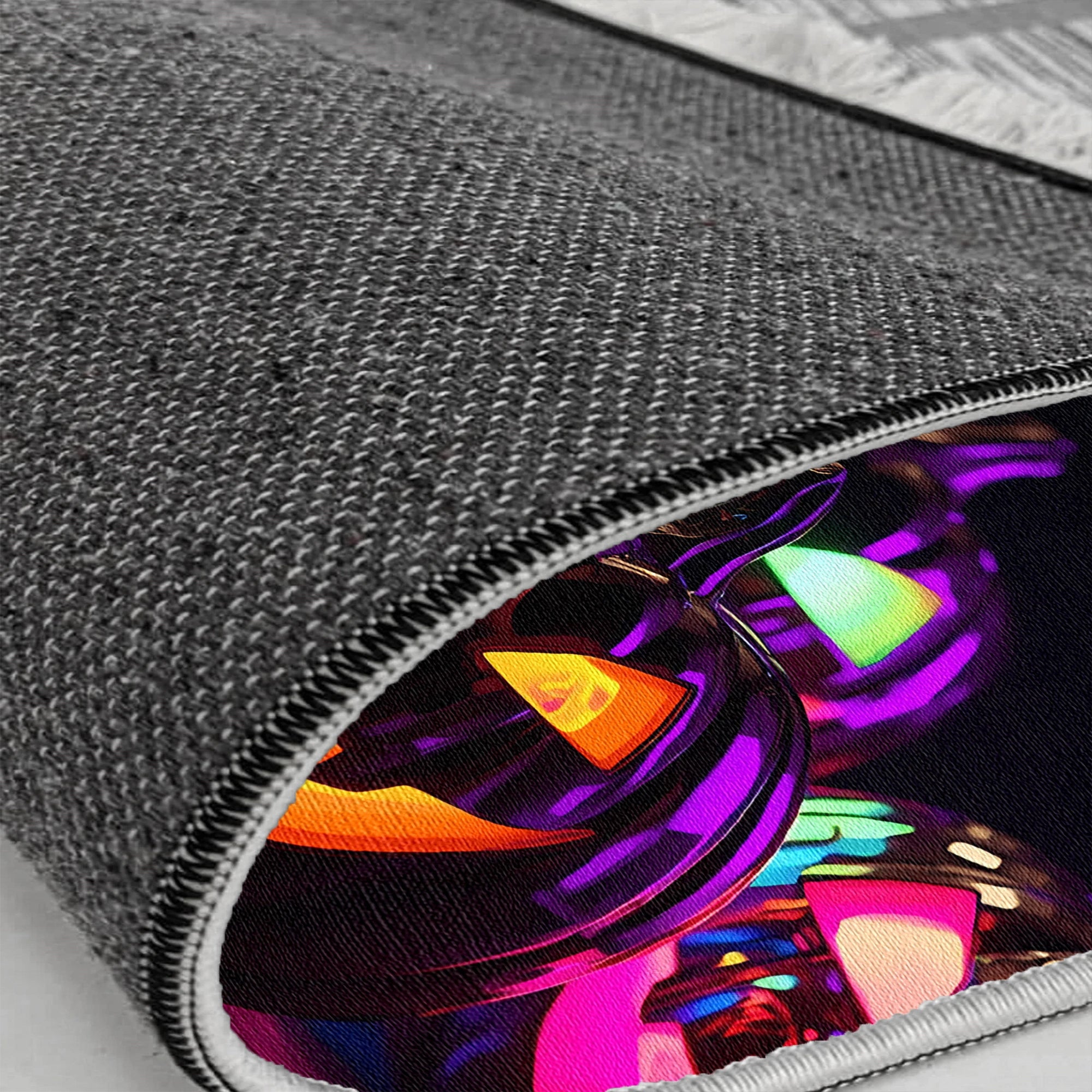 Neon Chrome Pumpkin Halloween Rug