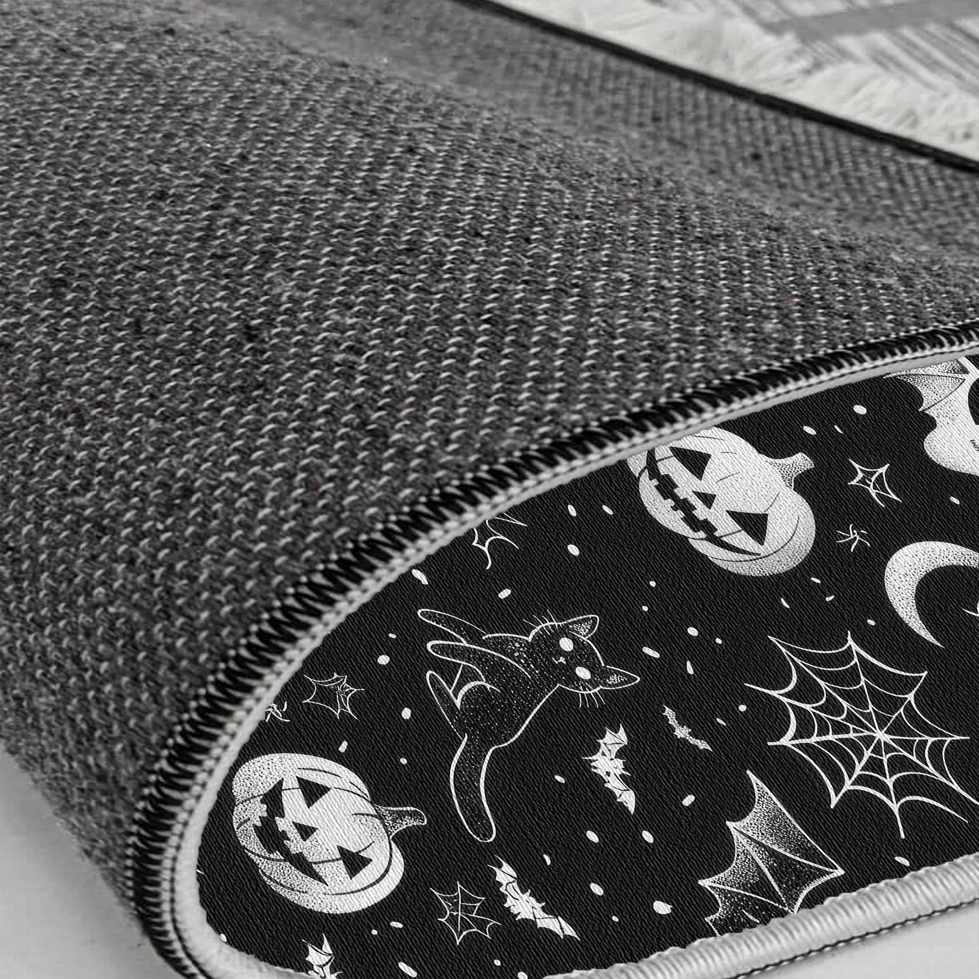 Black Cat Pumpkin Halloween Rug