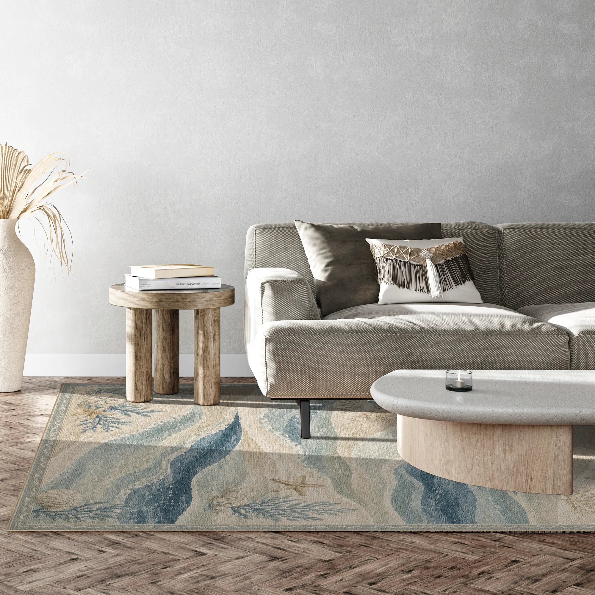 Ocean Breeze Coastal Waves Rug