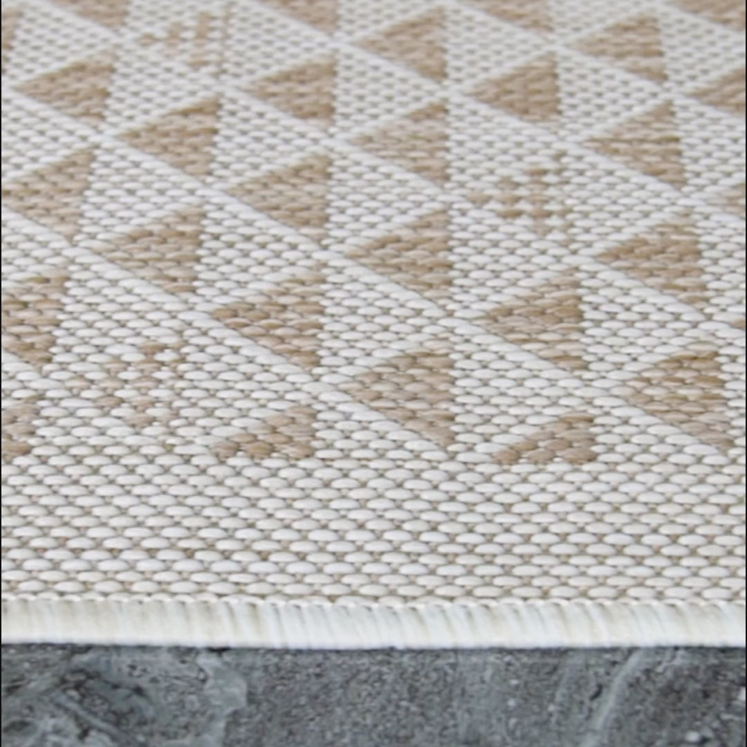 Triangle Pattern Sisal Rug Beige